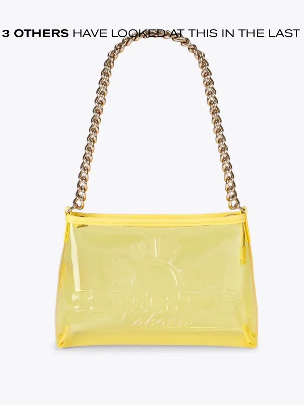 Kurt Geiger Yellow Transparent Shoulder Bag with Gold Chain